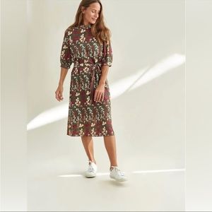 Amour Vert Kassia Embroidered Floral Silk Dress Size Small NWOT